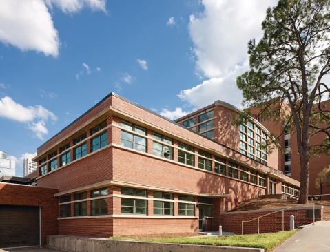 The existing building, from 1939, included a leaky masonry shell and inefficient window glazing, both of which were remedied in the renovation.