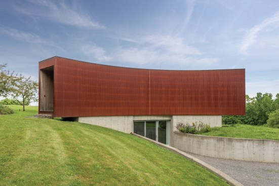 The Y-shaped guest house was designed three years after the main house.