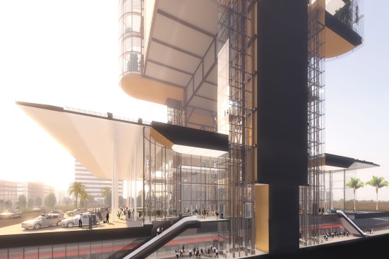 Cutaway view of entry