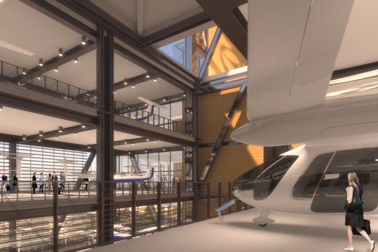 View of boarding area in a Sky Tower module