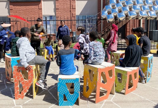 Residents put the firm’s Roaming Cart-Ographies to use during a community event.