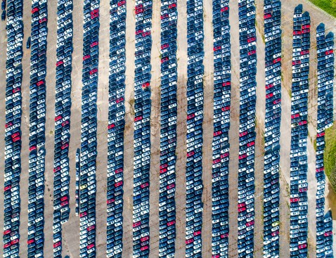 The decommissioned Volkswagens at Union Point